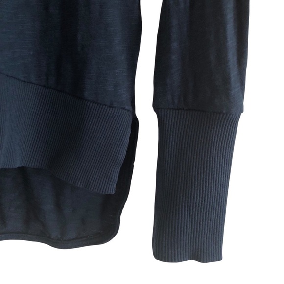 Bobi V-Neck Long Sleeve Cotton Top Dark Blue Size Small - Picture 5 of 7